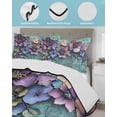 thumbnail image 4 of Quilts Twin XL Size, Spring Purple Flower Soft Comforter Bedding Set for Bed, Retro Wall Seamless Garden Pastoral Lightweight Quilted Bedspread with Pillow Cover(2 Pieces) for All Season, 68x98 Inch, 4 of 6