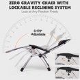 thumbnail image 3 of NAIZEA Zero Gravity Chair, Reclining Lounge Chair with Removable Cushion & Tray for Indoor and Outdoor, Ergonomic Patio Recliner Folding Reclining Chair, 3 of 9