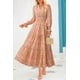 thumbnail image 3 of Vestido largo PRETTYGARDEN Floral Naranja para Mujer Primavera 2025, 3 of 5