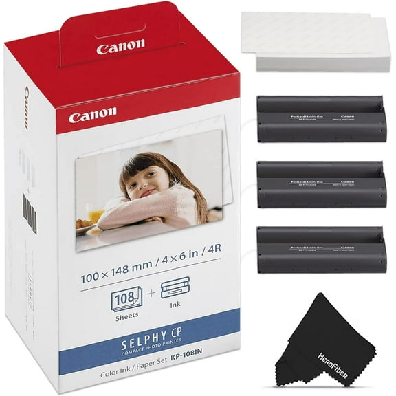 HeroFiber Canon Selphy Printers Photo Paper, 4x6, 108 Sheets