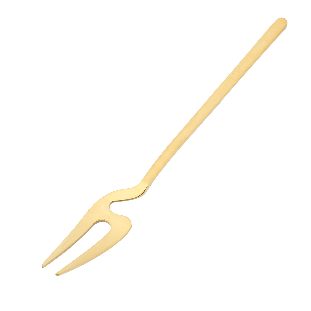 Gold Shovel Shaped Spoon Fork Long Handle Ice Cream Coffee Spoon Fork ...