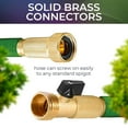 thumbnail image 4 of 25FT Expandable Garden Hose - Lightweight Flexible Anti‑Kink Hose with 8‑Function Spray Nozzle, 3/4" Solid Brass Connectors, Durable Latex Core & Fabric Cover(Green), 4 of 5