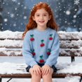 thumbnail image 2 of CPNG Toddler Newborn Baby Girls Knitted Sweaters Round Neck Long Sleeve Pullover Top with 3D Cherry Decor Autumn Winter Soft Warm Casual Sweaters, 2 of 3