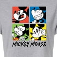 thumbnail image 3 of Disney - Mickey Colorblock Grid - Juniors Cropped Cotton Blend T-Shirt, 3 of 5