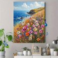 thumbnail image 4 of UXIEQU 2D Flat Coastal Wildflower Canvas Wall Art, Seaside Summer Beach Landscape Print, 15.75x11.81 Inches Nature Home Decor, 4 of 8