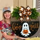 thumbnail image 2 of Placa De Puerta Fantasmal Blanca Caprichosa: Decoración De Madera Inquietante Para Halloween Para Una Entrada Espeluznante, 2 of 7