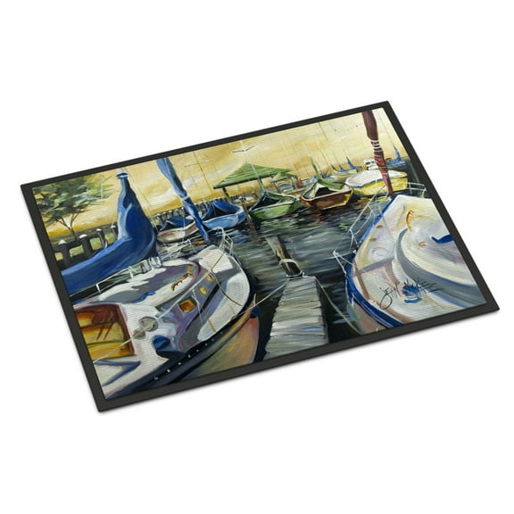 Carolines Treasures JMK1075JMAT Seven Boats Sailboats Door Mat Indoor Rug or Outdoor Welcome Mat 24x36 Doormat  36"L x