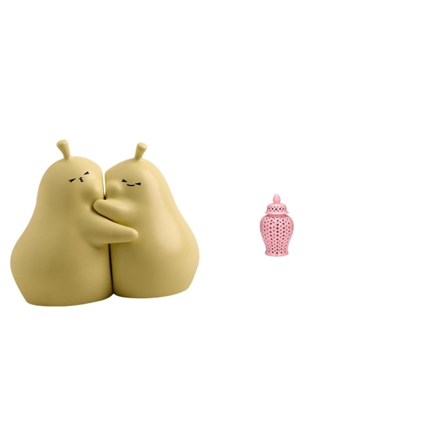 Sujetalibros De Cerámica Con Forma De Pera, De Fina Elaboración. Adorno Para Estantería. Regalo Ideal. Tarro De Jengibre De Porcelana, Tarro Decorativo, Jarrón Con Tapa Para Arreglos