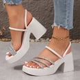 thumbnail image 1 of MKLEKYY Sandalias deportivas para Mujer, Sandalias de Moda Con Nuevo Patrón, Color Sólido, decoración Brillante, Punta Abierta, Transpirables y Cómodas, Zapatos Casuales de Tacón Cuadrado, 1 of 4
