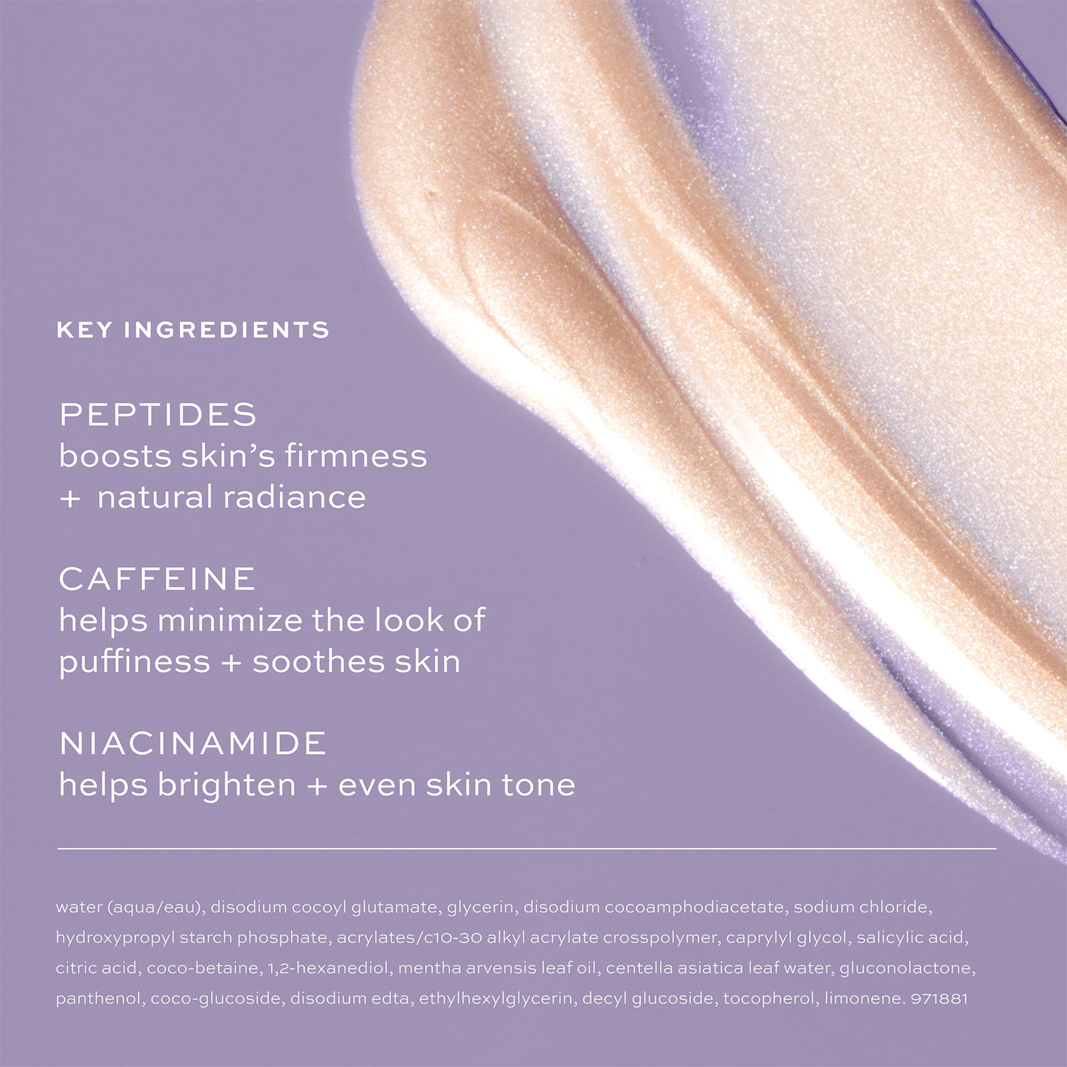 ITK Skincare Cooling Gel Serum Roller, Hydrating Skincare, Niacinamide + Caffeine, 1fl oz