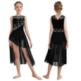 thumbnail image 2 of renvena Lyrical Dance Dress for Girls Flowy Chiffon Skirt Contemporary Ballet Tutu Leotard Dancewear Black 14, 2 of 7