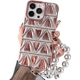 thumbnail image 6 of for iPhone Case,Luxury ElectroPlated Love Heart Rhombus with Pearl Bracelet Bumper Camera Lens Protection Soft Shockproof Phone Case (Blue,iPhone 15 Pro Max), 6 of 6