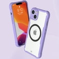 thumbnail image 6 of Nalacover Clear Magnetic Case for iPhone 14, Compatible with Wireless Charging MagSafe, Transparent Backplane Silicone + PC Shockproof Non-Yellowing Cover for iPhone 14,Purple, 6 of 9
