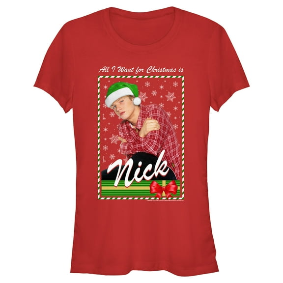 Junior's Backstreet Boys Nick All I Want for Christmas Graphic T-Shirt