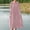 Pink, variant on YHAJDS Women's Casual Dress,Casual Long Sleeve Dresses for Women Crew Neck Solid Color Linen Dress with Pockets Loose Mid Length Dress
