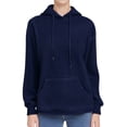 thumbnail image 2 of Delayuji Fashion Long-sleeved pocket hoodie with drawstring and checkered fabric for women in autumn and winter, 2 of 4