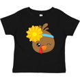 thumbnail image 3 of Inktastic Thanksgiving Turkey, Turkey With Sunflower Boys or Girls Baby T-Shirt, 3 of 5