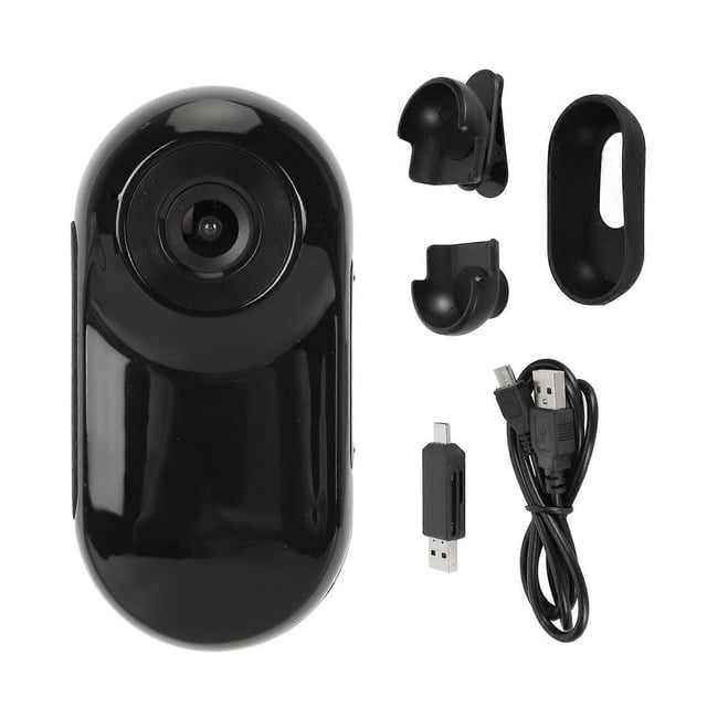 Pocket Video Camera Portable Small Camera Mini 1080P Camera Video Recorder for Cycling Sports Car Home Black