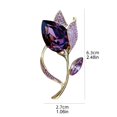 thumbnail image 6 of SmartBy Women Brooch High-Gloss Rhinestone Inlay Sparkling Tulip Design Lapel Pin Non-Slip Buckle Scarf Badge Clothing Bags Accessories, 6 of 7