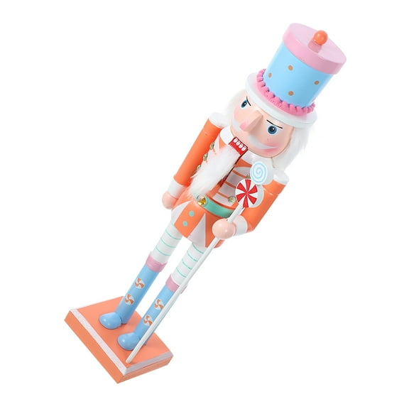 PAMINGONO 1Pack Nutcracker Statue Orange Blue Wooden Human Figure Christmas Ornaments