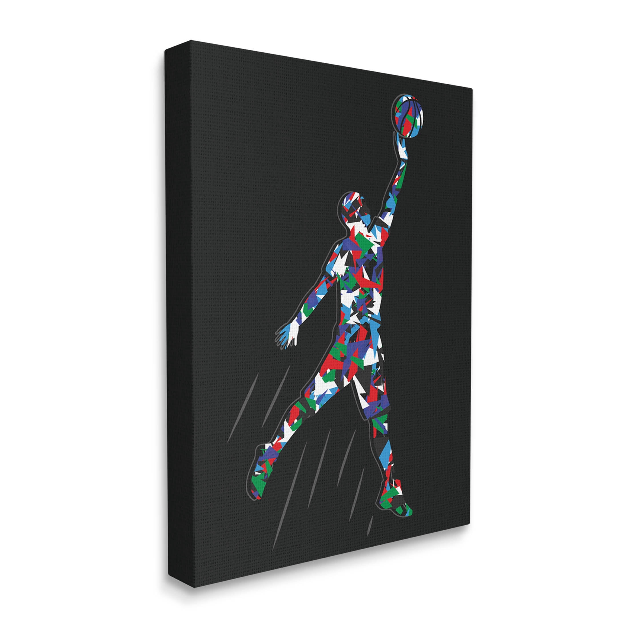 Stupell Industries Basketball Player Abstract Pattern Graphic Art Gallery Wrapped Canvas Print Wall Art, Design by Arrolynn Weiderhold
