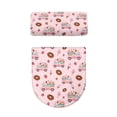 thumbnail image 5 of COEQINE Toilet Lid Dust Cover Set Easy Installation Machine Washable Stretchable with a 2-Piece Toilet Cover Set, Car Donut Ice Cream Strawberry Pink, 5 of 7