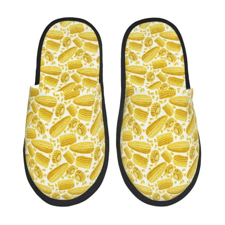 Balery Ears Of Corn Slient Indoor Furry Fleece Comfort House Shoes Soft Non-Slip Home Shoes Cotton slippers House Slippers-- Large