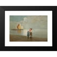 thumbnail image 2 of Pietro Fragiacomo 18x13 Black Modern Framed Museum Art Print Titled - On the Beach, 2 of 5