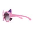 thumbnail image 3 of Girls Kids Size Kitty Cat Ear Whisker Round Plastic Sunglasses Pink Smoke, 3 of 4