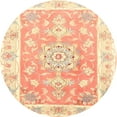 thumbnail image 1 of Ahgly Company Machine Washable Indoor Round Traditional Mango Orange Area Rugs, 4' Round, 1 of 7
