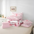 thumbnail image 6 of Castle Fairy Boys Girls Personalized Initial J Bedding Comforter Set 7 Pieces,Kawaii Pink Ribbon Bow Full Bedding Set Lightweight,Abstract Geometric Plaid Checkered Fitted Sheet Flat Sheet, 6 of 8