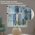 thumbnail image 3 of Blue Kitchen Curtains Grey Window Curtains Valance and Tier Set, Modern Rod Pocket Short Tier Curtain, Abstract Art Small Cafe Curtains for Kitchen Decor 54" x 24", 3 of 6