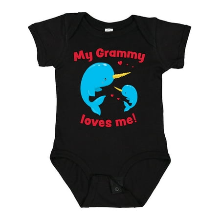 

Inktastic My Grammy Loves Me Narwhal Family Gift Baby Boy or Baby Girl Bodysuit