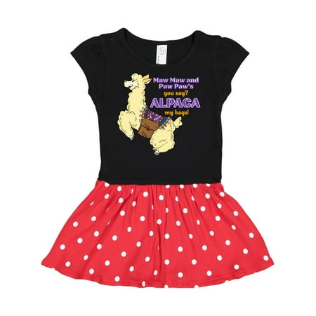 

Inktastic Maw Maw and Paw Paw s You Say ALPACA my Bags Gift Toddler Girl Dress