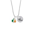 thumbnail image 2 of Delight Jewelry Silvertone Irish Flag Shamrock Silvertone Script Initial Disc - K - Charm Necklace, 20"+3", 2 of 4