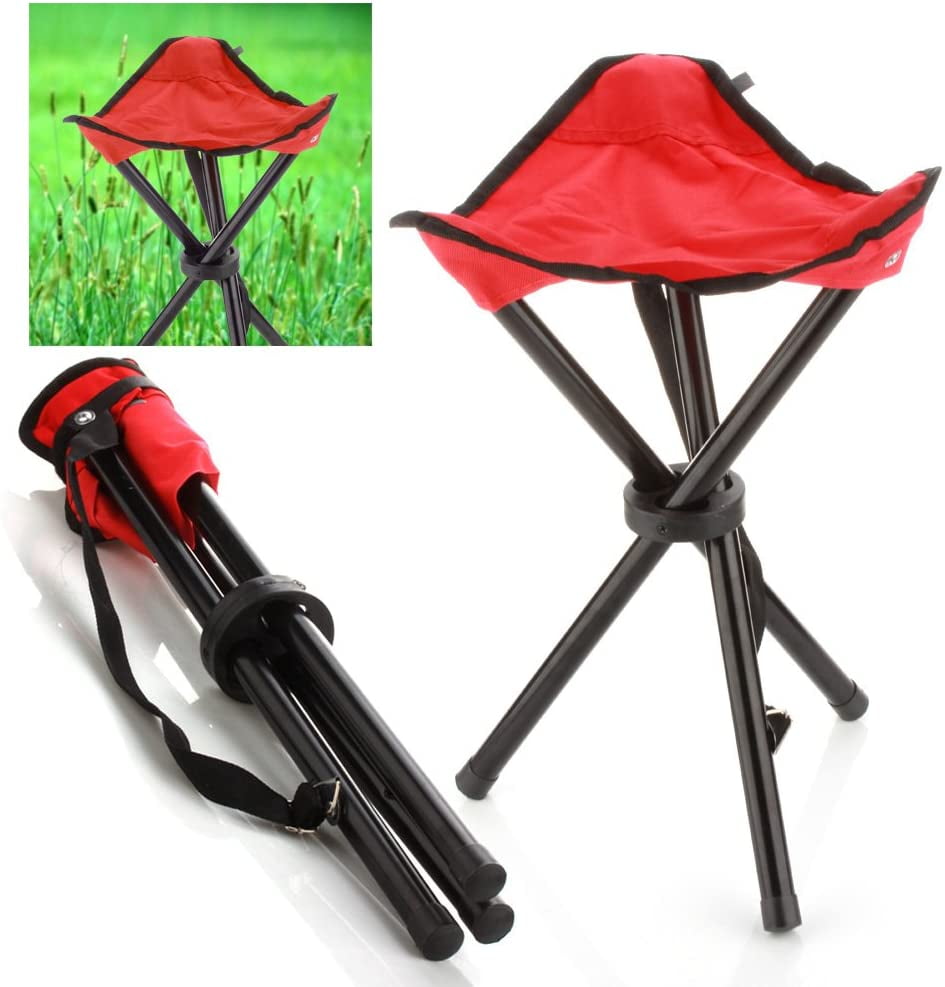4 LEGS PORTABLE FOLDING CAMPING STOOL CHAIR SEAT HIKING BBQ OUTDOOR FISHING NEW 