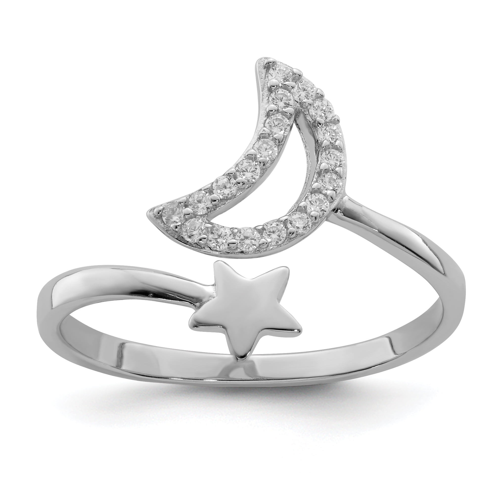 USA Seller CZ Moon Ring Sterling Silver 925 Best Price Jewelry Selectable 