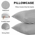 thumbnail image 5 of Throw Pillow Covers 16x16 Inch Set of 2, Black Striped Waterproof Outdoor Pillow Covers, Black White Stripes Farmhouse Decorative Cushion Pillowcases for Couch, Sofa, Bed, Garden, Patio, 5 of 9