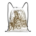 thumbnail image 1 of Gaeub Western Scenery With Old Wagon Drawstring Backpack Bag Sport Gym Sackpack Heavy Duty String Backpack for Men Women-Medium, 1 of 6