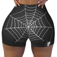 thumbnail image 2 of Rateoe A Web With A Spider Printed Power Workout Shorts for Women Tummy Control Squat Proof Ribbed Thick Seamless Scrunch Active Short-Small, 2 of 8