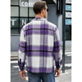 thumbnail image 2 of Coshow Men's Long Sleeve Button Down Flannel Shirt Jacket Casual Plaid Lined Shirts, 2 of 5