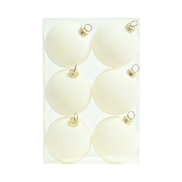 Xihbxyly Adornos Navideños de Terciopelo, Diseño Suave y Flocado, Elegantes Decoraciones para Fiestas, Ideales para El Árbol de Navidad y Baby Shower, Juego de 6, 2.36 Pulgadas, 11 Opciones de Color,