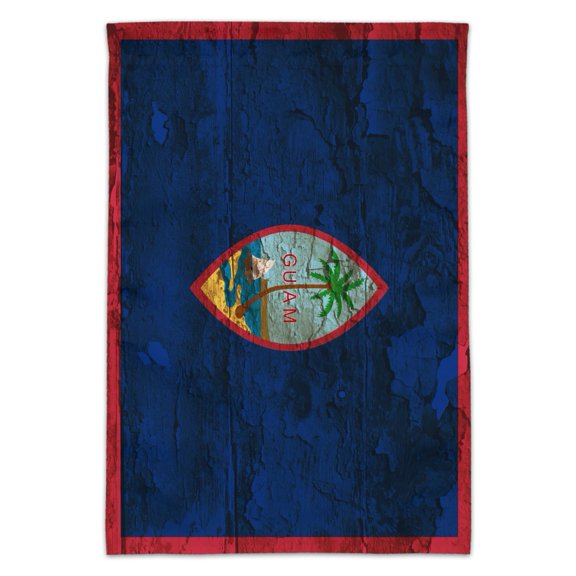 Rustic Distressed Guam Flag Garden Yard Flag