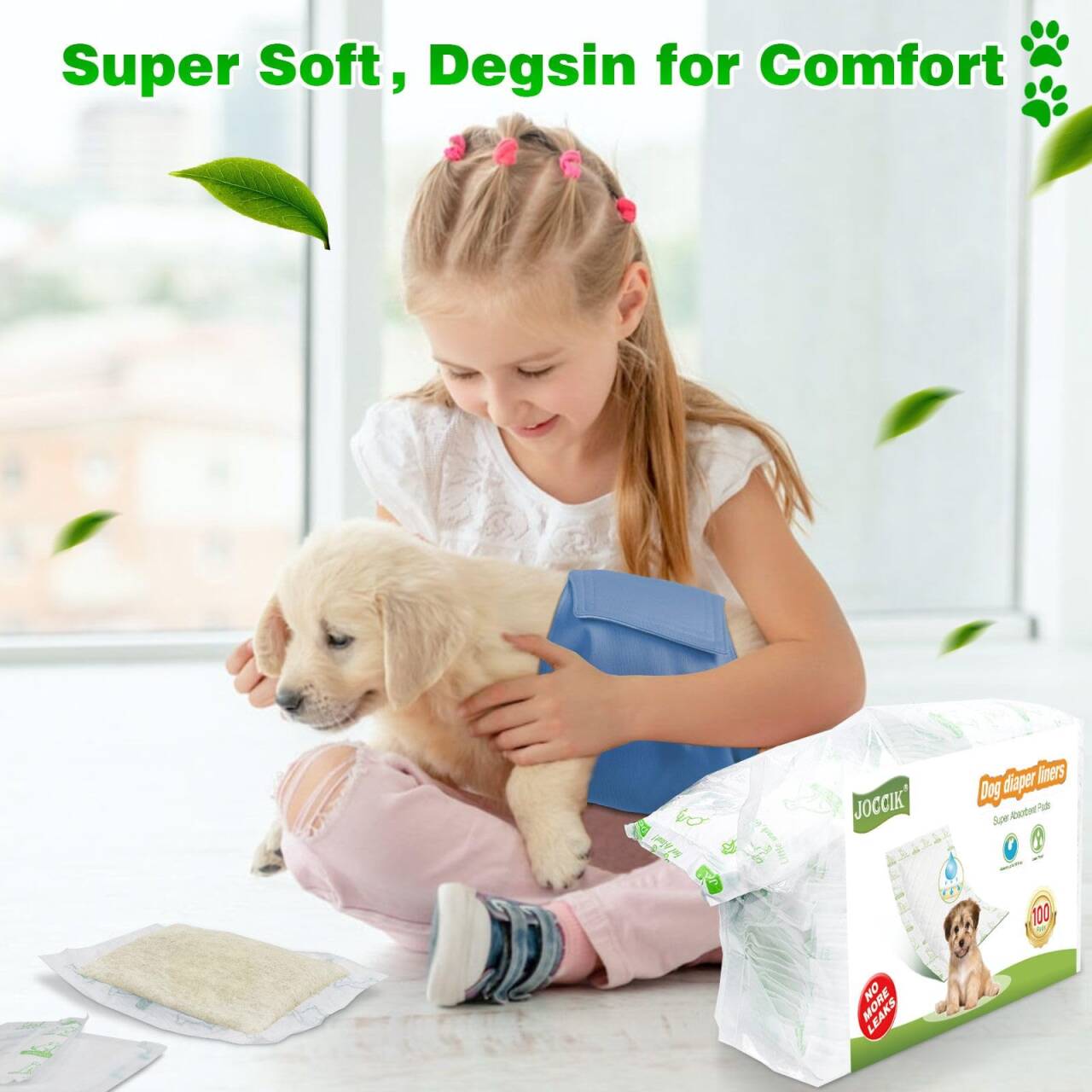 Dog Diaper Liners 150ct Super Soft and Absorbent Dog Diaper Booster Pads for Male Dog Belly Bands or Female Dog Diapers (Regular, 150pcs)