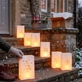 thumbnail image 4 of 10 Pcs Luminary Bags, Fire-Retardant White Paper Luminary Candle Bags, Snow Xmas Tree Pattern for Christmas Weddings Birthday Valentine's Day Halloween Party Decoration, 4 of 6