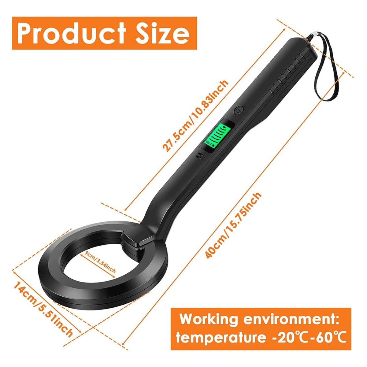 Metal Detector, Detector with Audible & Alerts, 360° Scanning Handheld Metal Detector Treasure Finder for Metal Object,1 * handheld metal detector,Black