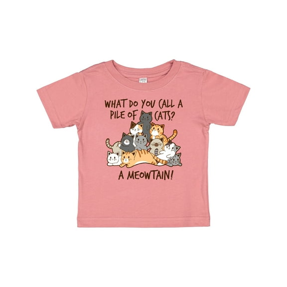Inktastic What do you call a pile of cats? A MEOWTAIN Boys or Girls Baby T-Shirt