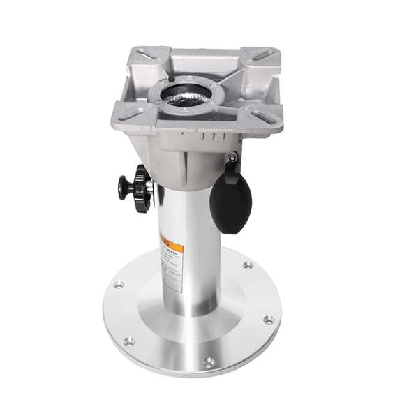 Marine Adjustable Seat Pedestal Height 12.8in to18.1in,Silver Aluminum Base for Boat, Yacht, Pontoon Chair,Stable Support