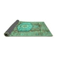 thumbnail image 2 of Ahgly Company Indoor Square Abstract Turquoise Blue Modern Area Rugs, 4' Square, 2 of 4