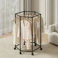 thumbnail image 2 of Colacoor Clothes Rack with Wheel, Portable Clothing Racks for Hanging Clothes, Bold Hexagon Multi Functional Garment Rack for Bedroom, Living Room, 2 of 8